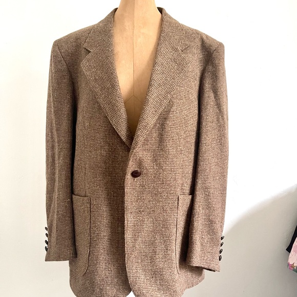 Levi's Other - Vintage Men Levi’s Brown Tweed / Wool Lined Blazer Jacket 70s 80s 90s NWOT Retro
